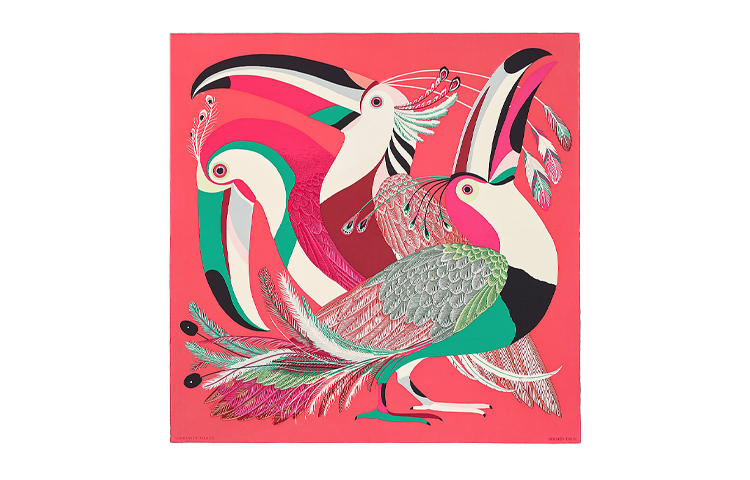 HERMES Paradise Toucan Silk Scarf Square H003560S-03