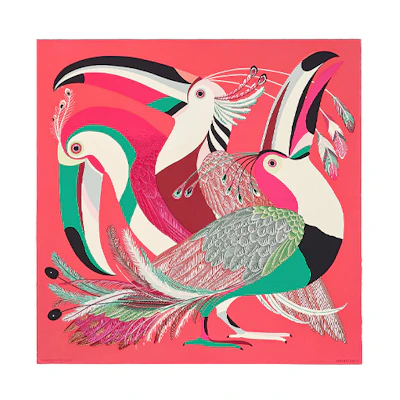 HERMES Paradise Toucan Silk Scarf Square H003560S-03