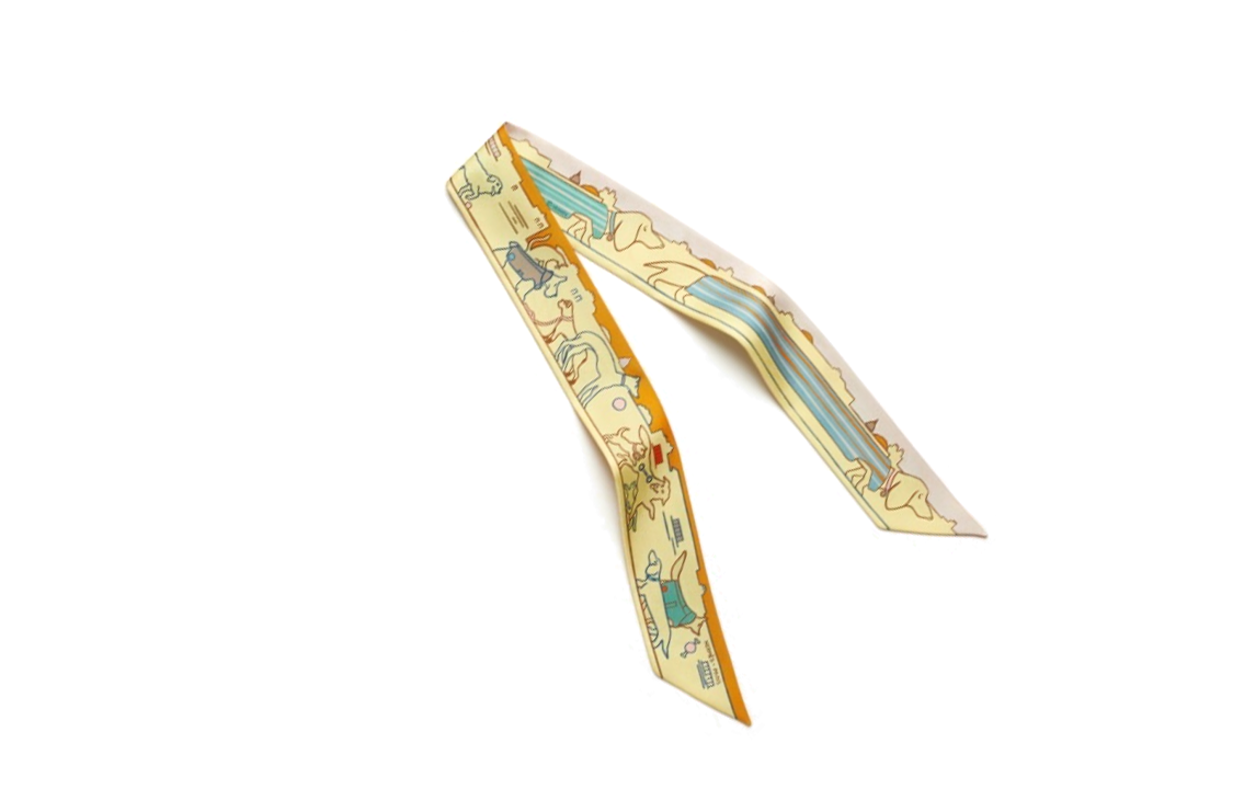HERMES Paris Dog Animal Print Scarf Unisex Couple Style Yellow. H064116S 09 圖 3