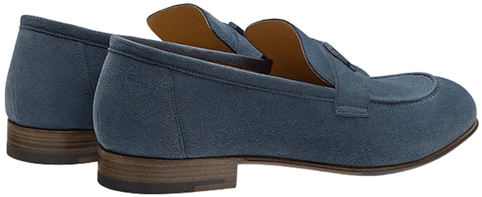 HERMES Paris Suede Loafers 'Blue' H192437Z-AQ8 Lookbook HERMES Paris Suede Loafers 'Blue' H192437Z-AQ8