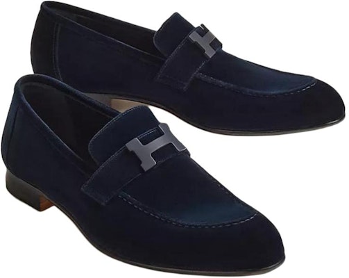 HERMES Paris Loafer Hujung Bulat Suede 'Blue Comfort' H232861Z-AI2 Lookbook HERMES Paris Loafer Hujung Bulat Suede 'Blue Comfort' H232861Z-AI2