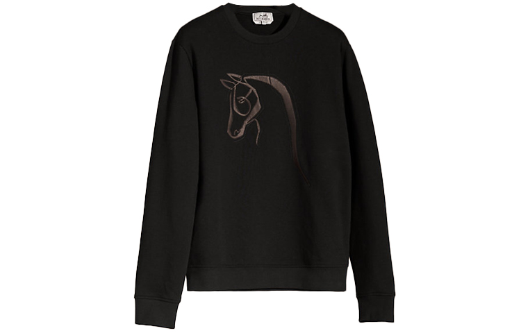 Hermes Patchwork Pattern Sweatshirt Black Fashion H167540HA02