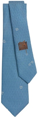 HERMES Pattern Printed Logo Tie Unisex Couple Sky Blue. H339383T 06 Buy HERMES Pattern Printed Logo Tie Unisex Couple Sky Blue. H339383T 06