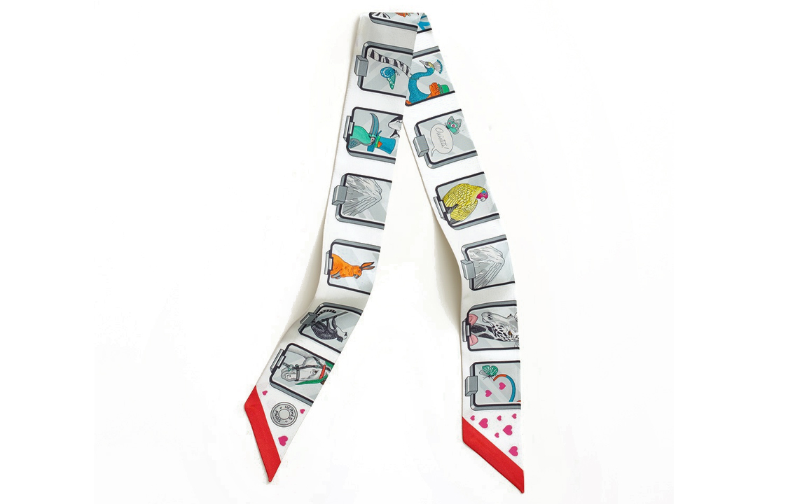 HERMES Pattern Printed Silk Scarf Unisex Couples White H063875S 08 圖 2