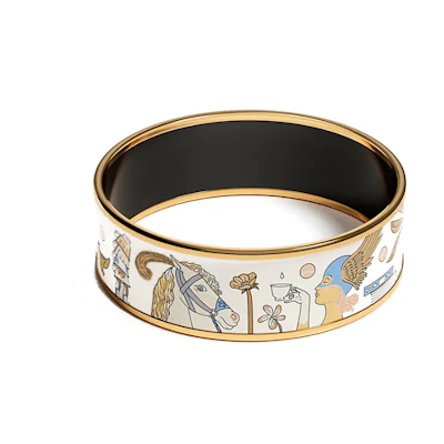 HERMES Patterned Print Bracelet Unisex Couple Style Multicolor H110002F F365