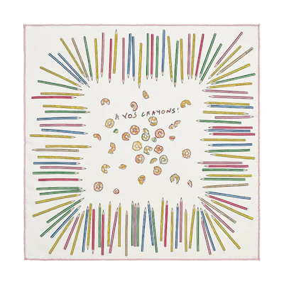 HERMES Pencil Design Silk Scarf H892253S-16