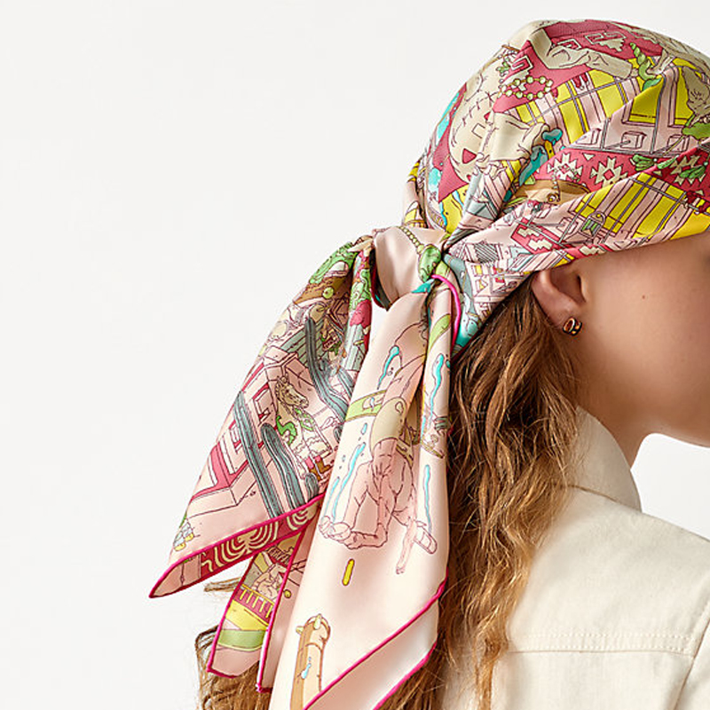 HERMES Pink Feathered Pegasus Legend Silk Scarf. H003517S-16 圖 3