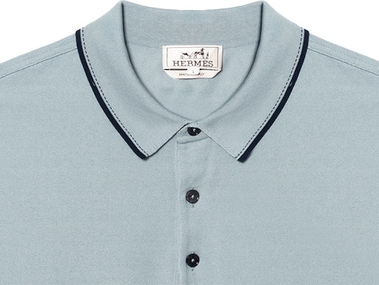 エルメス ピキュール セリエ ソリッドボタン ポロシャツ ティールカラー H557980HA6M 1