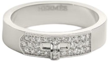HERMES Platinum Diamond Couple Ring Unisex Silver Original Design H224605B HERMES Platinum Diamond Couple Ring Unisex Silver Original Design H224605B