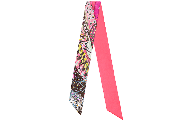 HERMES Plumits Plum Twilly Silk Scarf Ribbon. H063745SU01