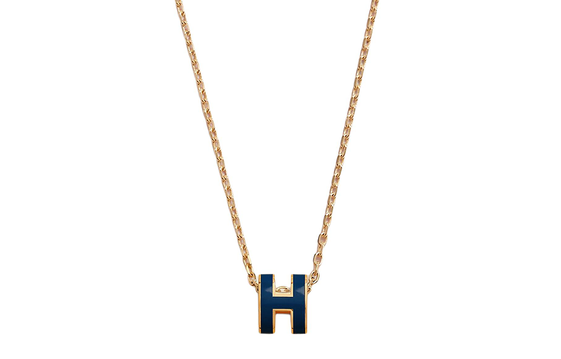HERMES Pop H Mini Pendant Necklace Gold Plated Unisex Couple Design Gold. h147992f b5 圖 2