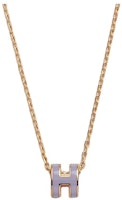 HERMES POP H Mini Pendant Necklace Unisex Purple Gold-Plated情侣款 H147992F-11 HERMES POP H Mini Pendant Necklace Unisex Purple Gold-Plated情侣款 H147992F-11