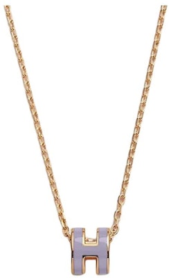 HERMES Kalung Loket Mini H Unisex Emas Bersadur Ungu Pasangan H147992F-11 Buy HERMES Kalung Loket Mini H Unisex Emas Bersadur Ungu Pasangan H147992F-11