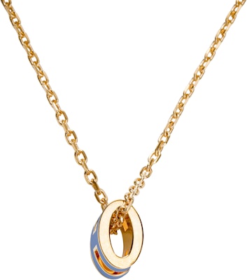 HERMES Kalung Loket Mini H Unisex Emas Bersadur Ungu Pasangan H147992F-11 Lookbook HERMES Kalung Loket Mini H Unisex Emas Bersadur Ungu Pasangan H147992F-11