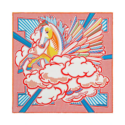 HERMES Pop Pegasus Scarf, Unisex, Orange H892975S-06