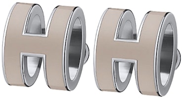 HERMES Poph Large Tote Beige Milk Tea Silver Tone H608001FP-55 HERMES Poph Large Tote Beige Milk Tea Silver Tone H608001FP-55