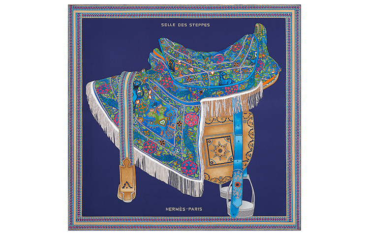 HERMES Prairie Saddle 90cm Unisex Silk Scarf H003682S-06 圖 2