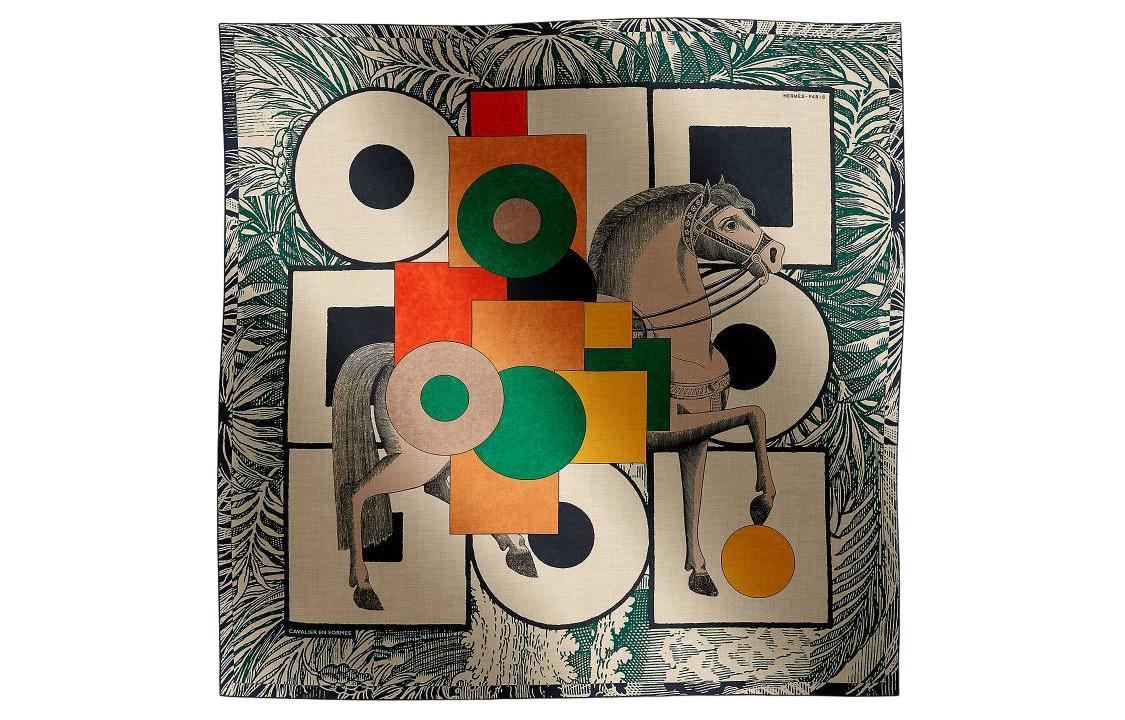 HERMES Printed Cashmere Scarf Unisex Couple Style Multicolor H244008SF10