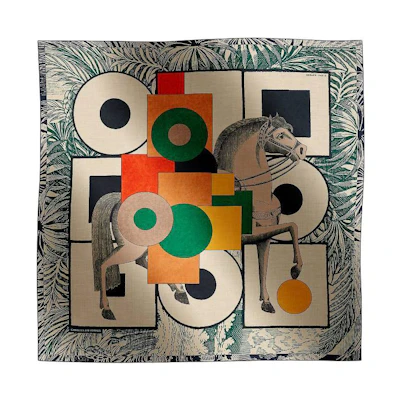 HERMES Printed Cashmere Scarf Unisex Couple Style Multicolor H244008SF10