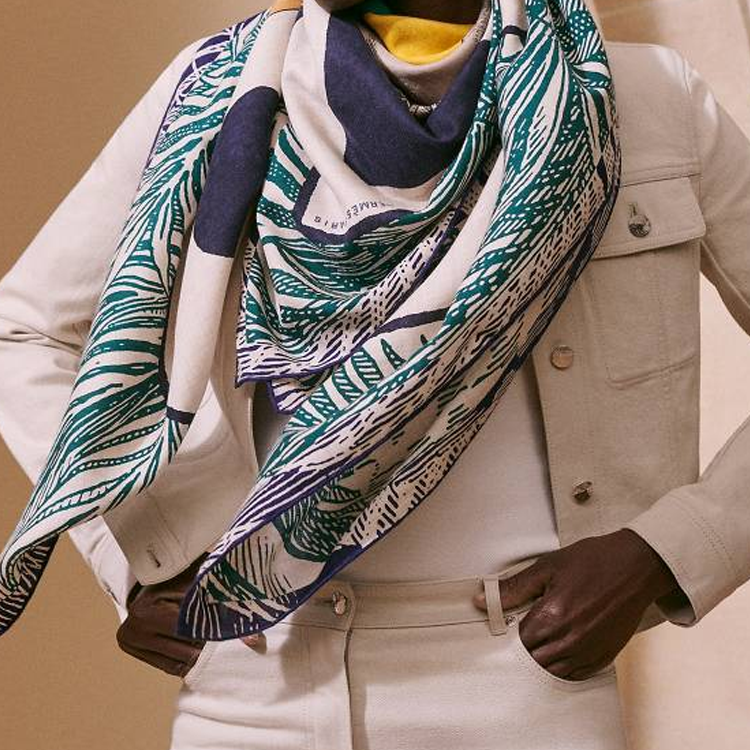 HERMES Printed Cashmere Scarf Unisex Couple Style Multicolor H244008SF10 圖 3