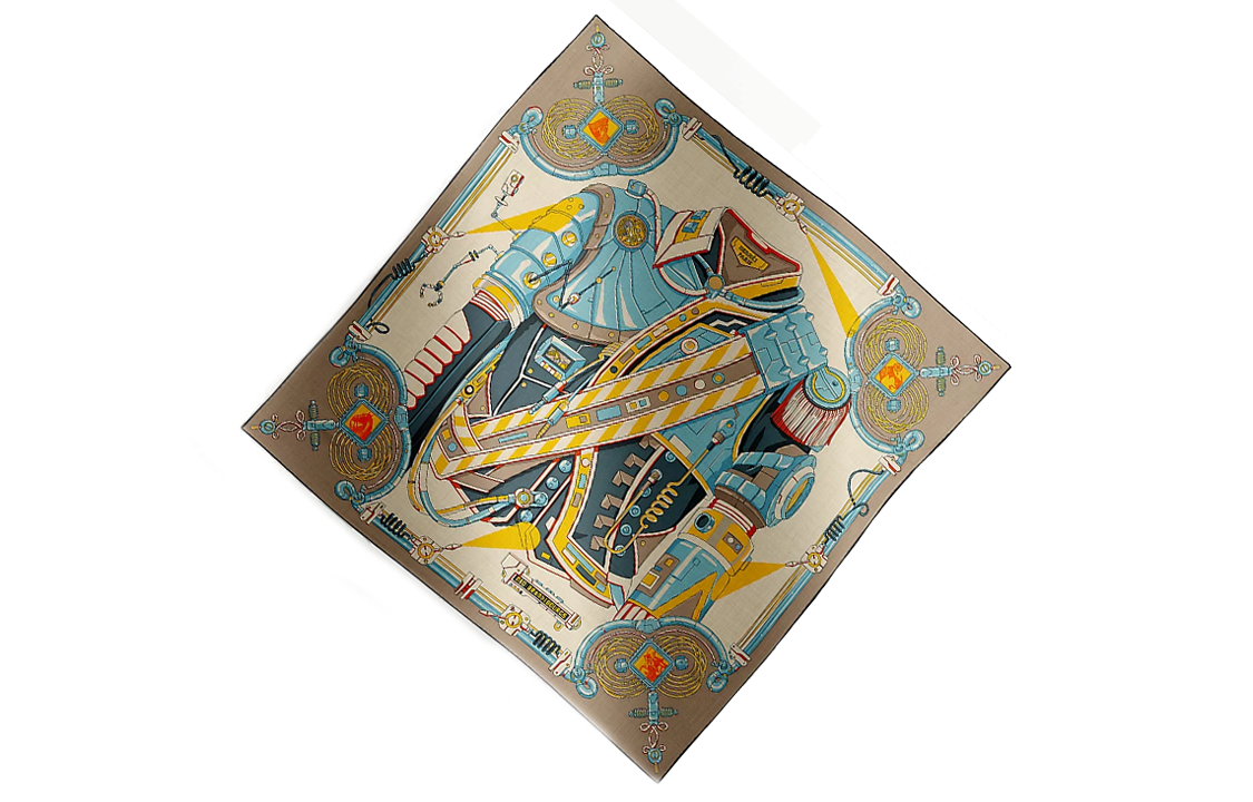 HERMES Printed Goat Cashmere Silk Scarf Unisex Brown H104061T 14 圖 3