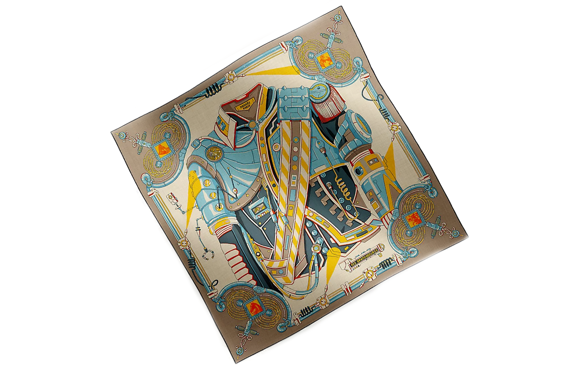 HERMES Printed Goat Cashmere Silk Scarf Unisex Brown H104061T 14 圖 4