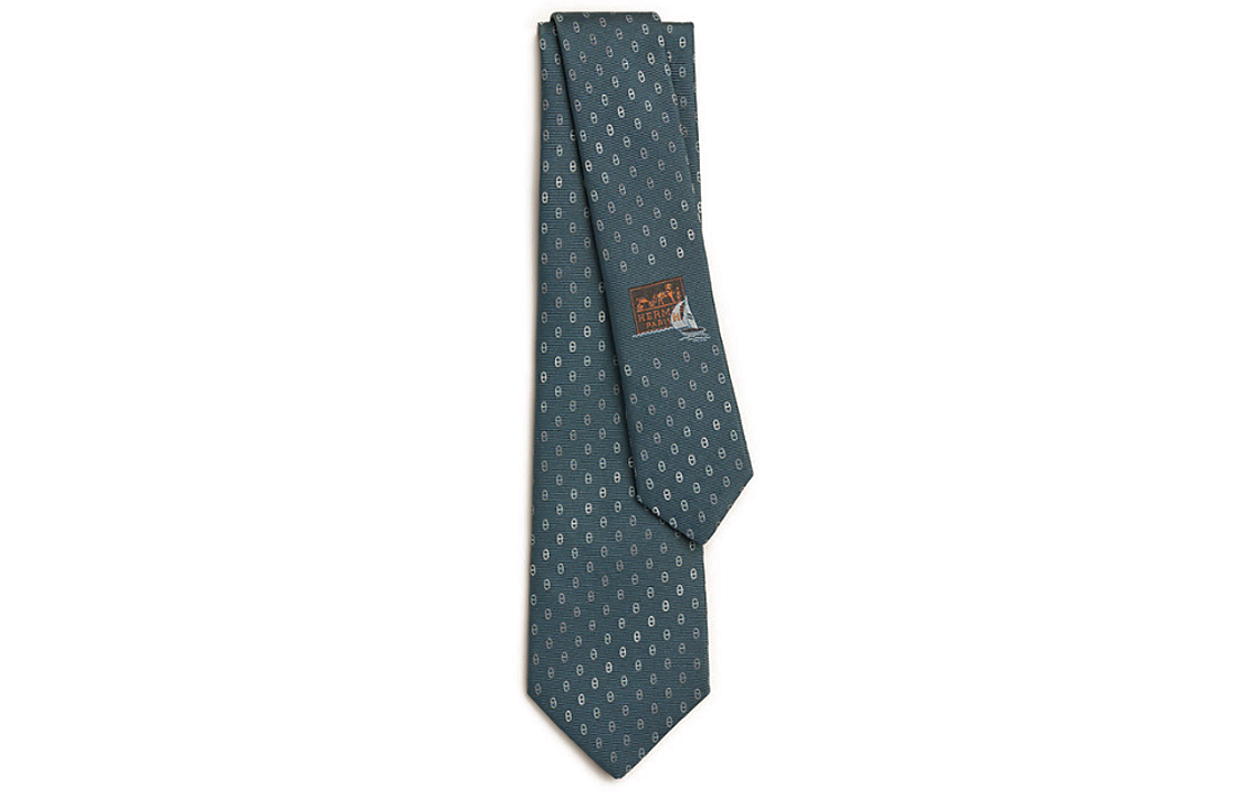 Order HERMES Printed Pattern Tie for Men in Grey-Blue H339379Tv08