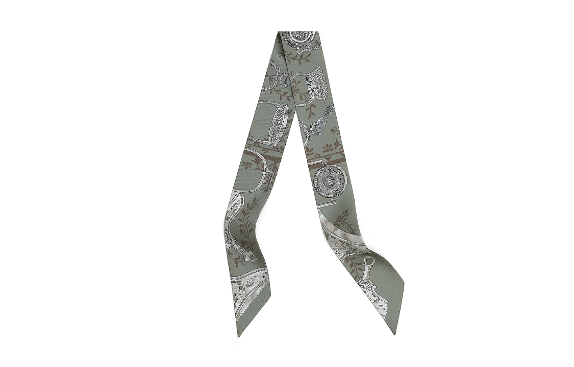 HERMES Printed Silk Scarf Gray Unisex Couple Edition. H063502T 16 圖 2