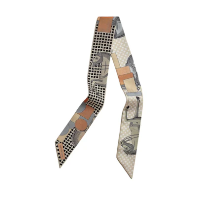 HERMES Printed Silk Scarf Unisex Couple Design Multicolor H064008S 01