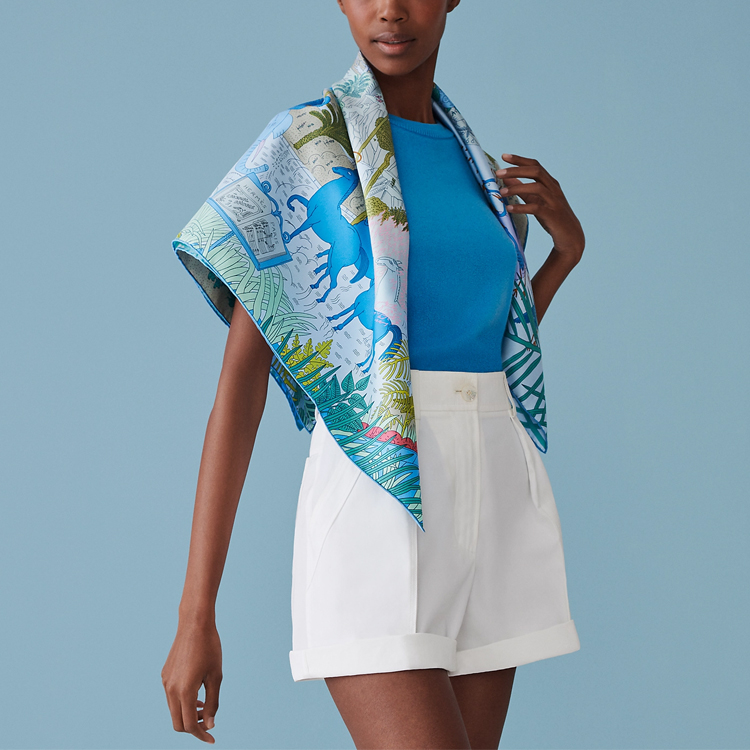 HERMES Printed Silk Scarf Unisex Fashion Casual Style for Couples. H003953S03 圖 3