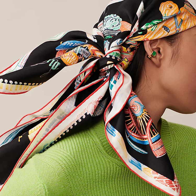 HERMES Prism Horse Scarf Unisex Couple Design Multicolor Silk Accessory H003913S 10 圖 3