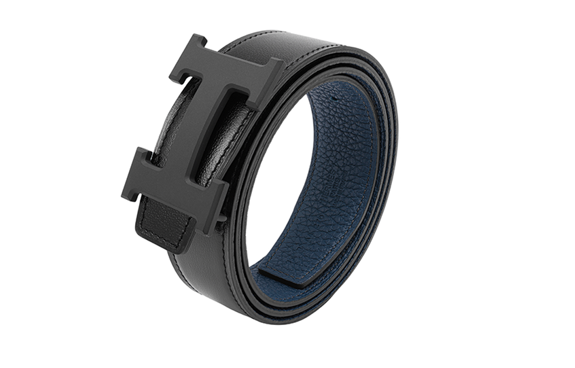 Lookbook 爱马仕普鲁士蓝/黑色可翻转皮带，3.2厘米 H080029CY89+H073967CAAD