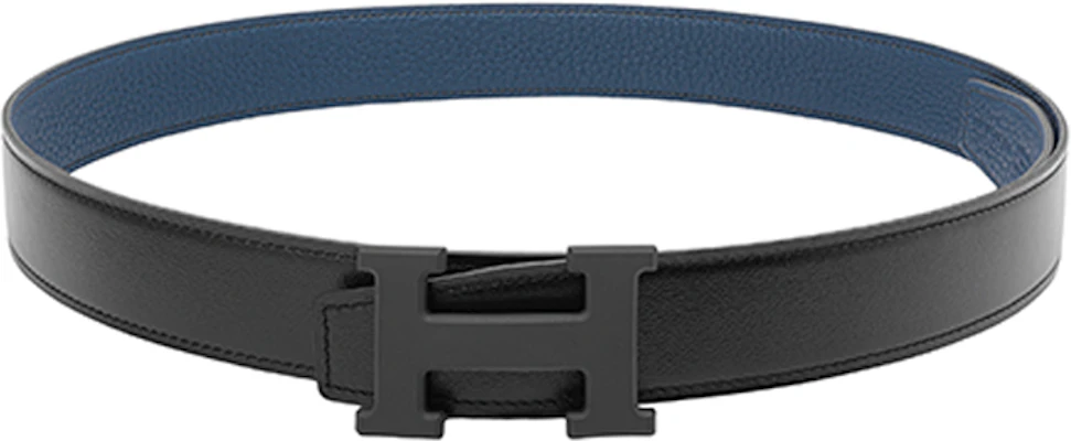 爱马仕普鲁士蓝/黑色可翻转皮带,3.2厘米 H080029CY89+H073967CAAD Shop 爱马仕普鲁士蓝/黑色可翻转皮带,3.2厘米 H080029CY89+H073967CAAD