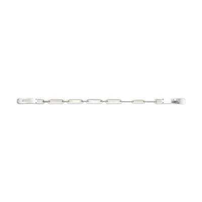 HERMES Pure 925 Silver Bracelet Unisex Couples Design - Silver H123429B 0015