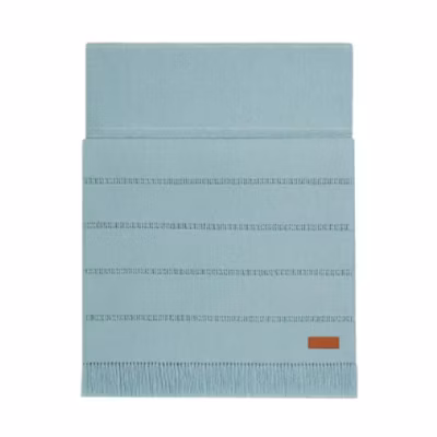HERMES Pure Color Cashmere Goat Wool Scarf Sky Blue Unisex. H269138S03