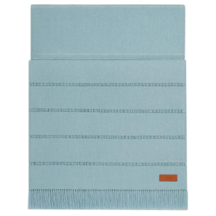 HERMES Pure Color Cashmere Goat Wool Scarf Sky Blue Unisex. H269138S03 圖 2