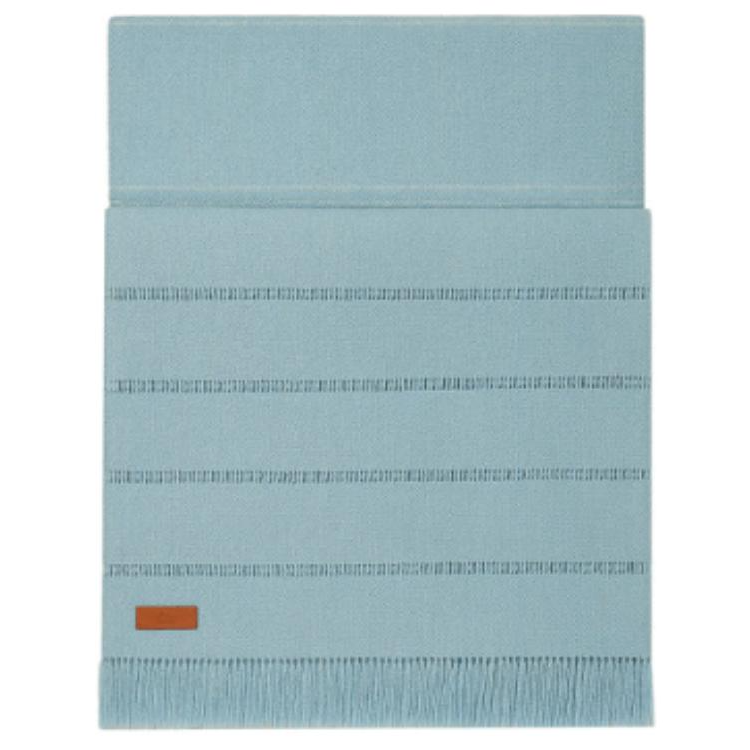 HERMES Pure Color Cashmere Goat Wool Scarf Sky Blue Unisex. H269138S03 圖 3