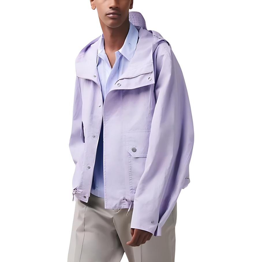 Hermes Purple Solid Waterproof Hoodie Jacket H352420HG4F