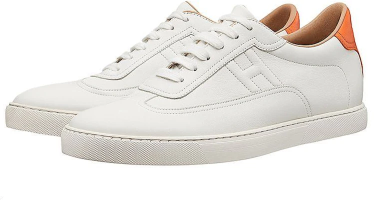 HERMES愛馬仕 Quicker 牛皮 運動 時尚板鞋 男款 白橘色 Lookbook HERMES愛馬仕 Quicker 牛皮 運動 時尚板鞋 男款 白橘色