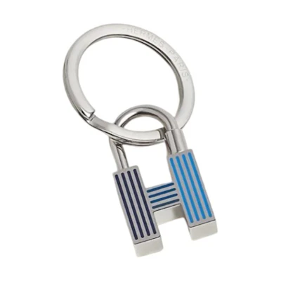 HERMES Rainbow Metallic Keychain Blue H077309FP01