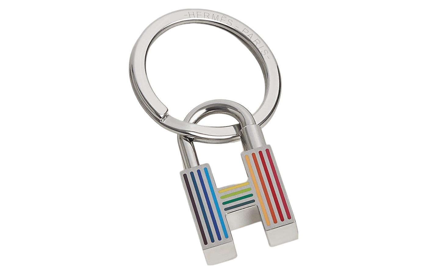 HERMES Rainbow Padlock Keychain Multicolor H077309FP02