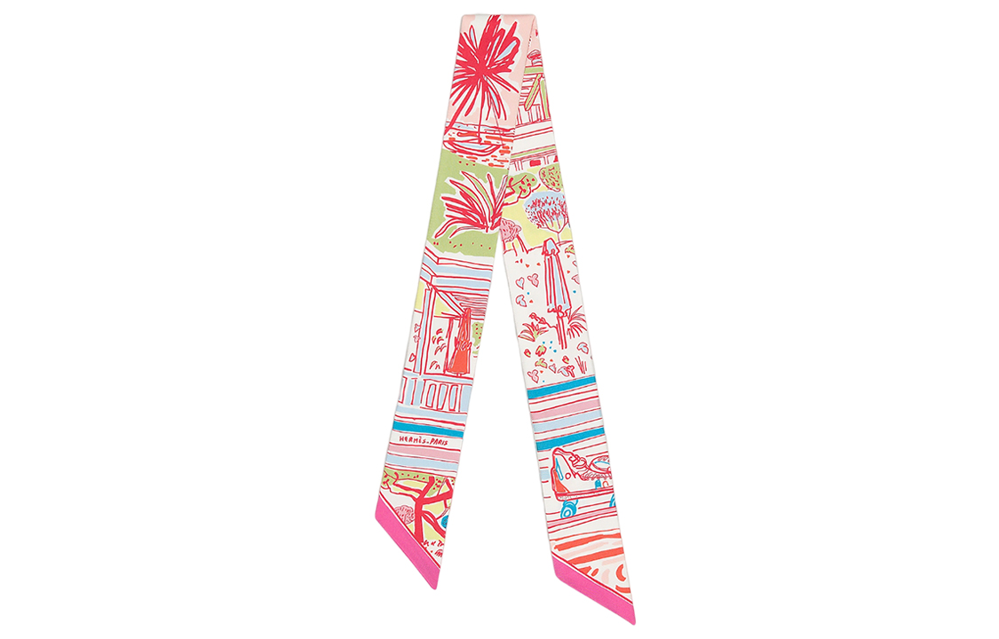 HERMES Rayures d'Ete Twilly Scarf Unisex Couple Style Multicolor. H063850S 06 圖 2