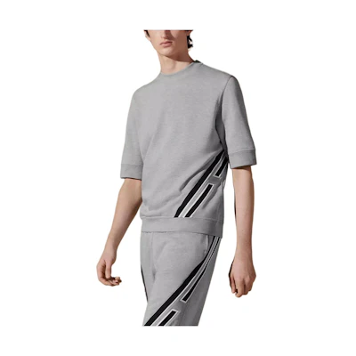 Hermes Reflective Trim Striped Crew Neck Short Sleeve Tee Grey () H457730HA1O
