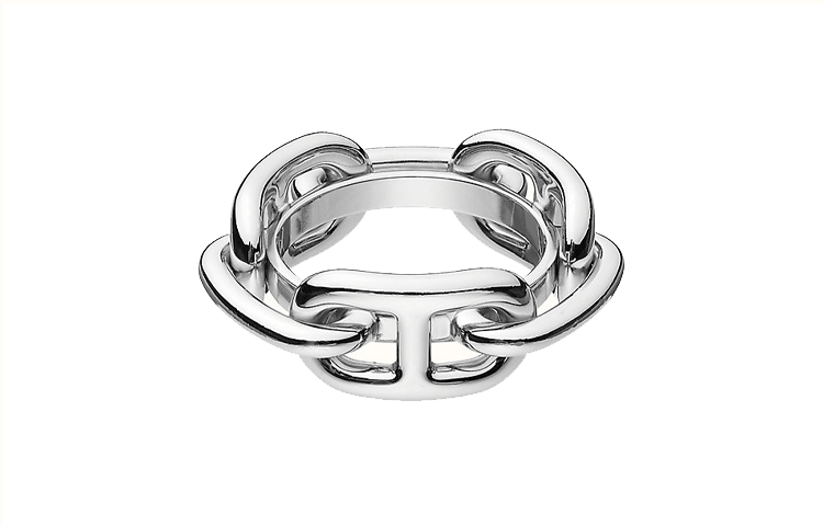 HERMES Regate Silk Scarf Ring Silver H601007S-00 圖 2