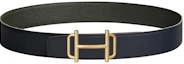Buy HERMES Reversible Belt Epsom Leather Indigo/Green 38cm Gold Buckle H075370CP2K-H075406CABL090