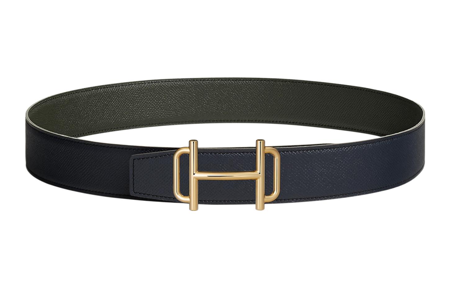 HERMES Reversible Belt Epsom Leather Indigo/Green 38cm Gold Buckle H075370CP2K-H075406CABL090 圖 2