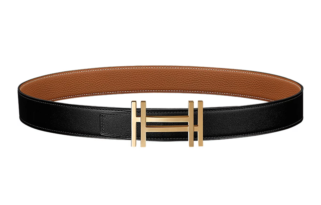 Sizing Hermes Reversible H Buckle Togo Leather Belt Men Black/Gold 3.2cm H066050CP2K-H073967CAAA