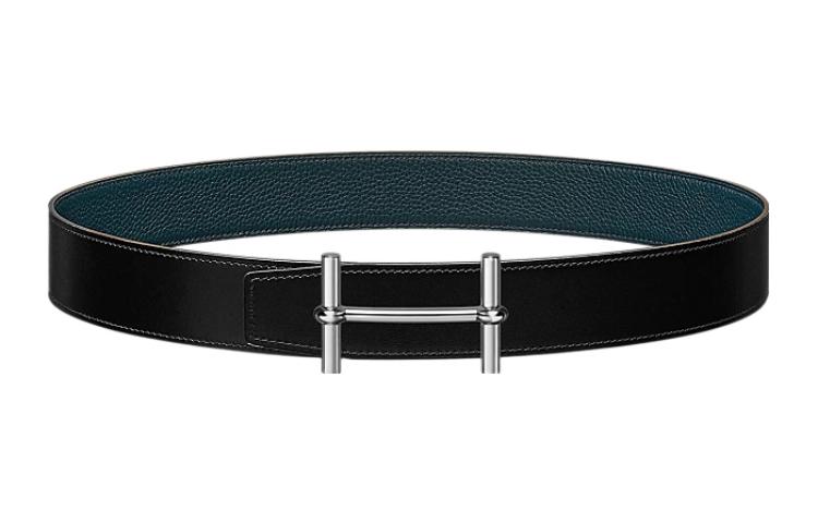 HERMES Reversible Togo Leather Belt Black/Prussian Blue 38cm Silver Buckle H077938CK05-H077971CAAE105 圖 2