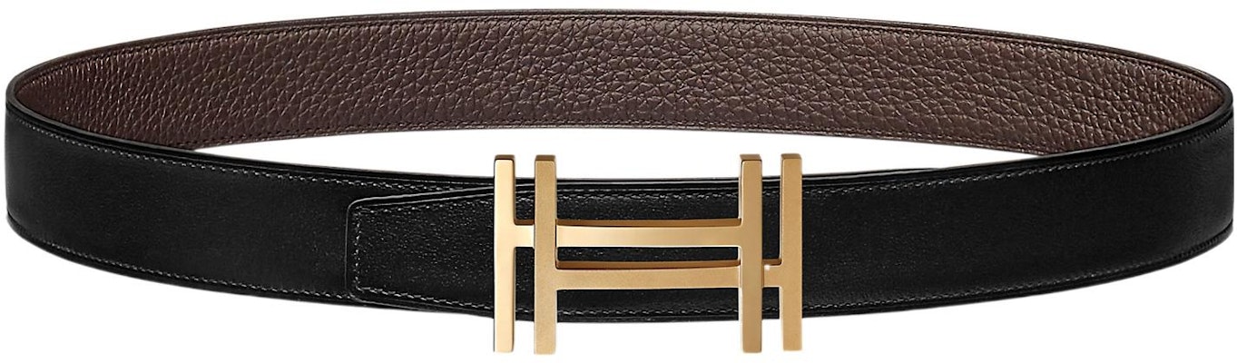 HERMES 可雙面用Togo皮革皮帶 金扣 黑/巧克力 3.2公分 H066050CP2K-H073967CAAB090 Order HERMES 可雙面用Togo皮革皮帶 金扣 黑/巧克力 3.2公分 H066050CP2K-H073967CAAB090