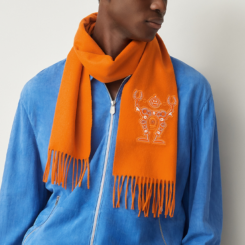 HERMES Robot Scarf Cashmere Unisex Couples Style H393765T-04 圖 4